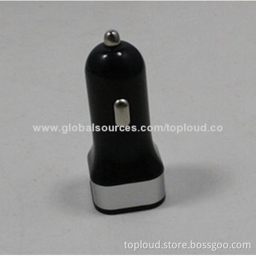 Car Chargers, Dual USB, 12-24V DC, 5V/2.1A, Suitable for Smartphone